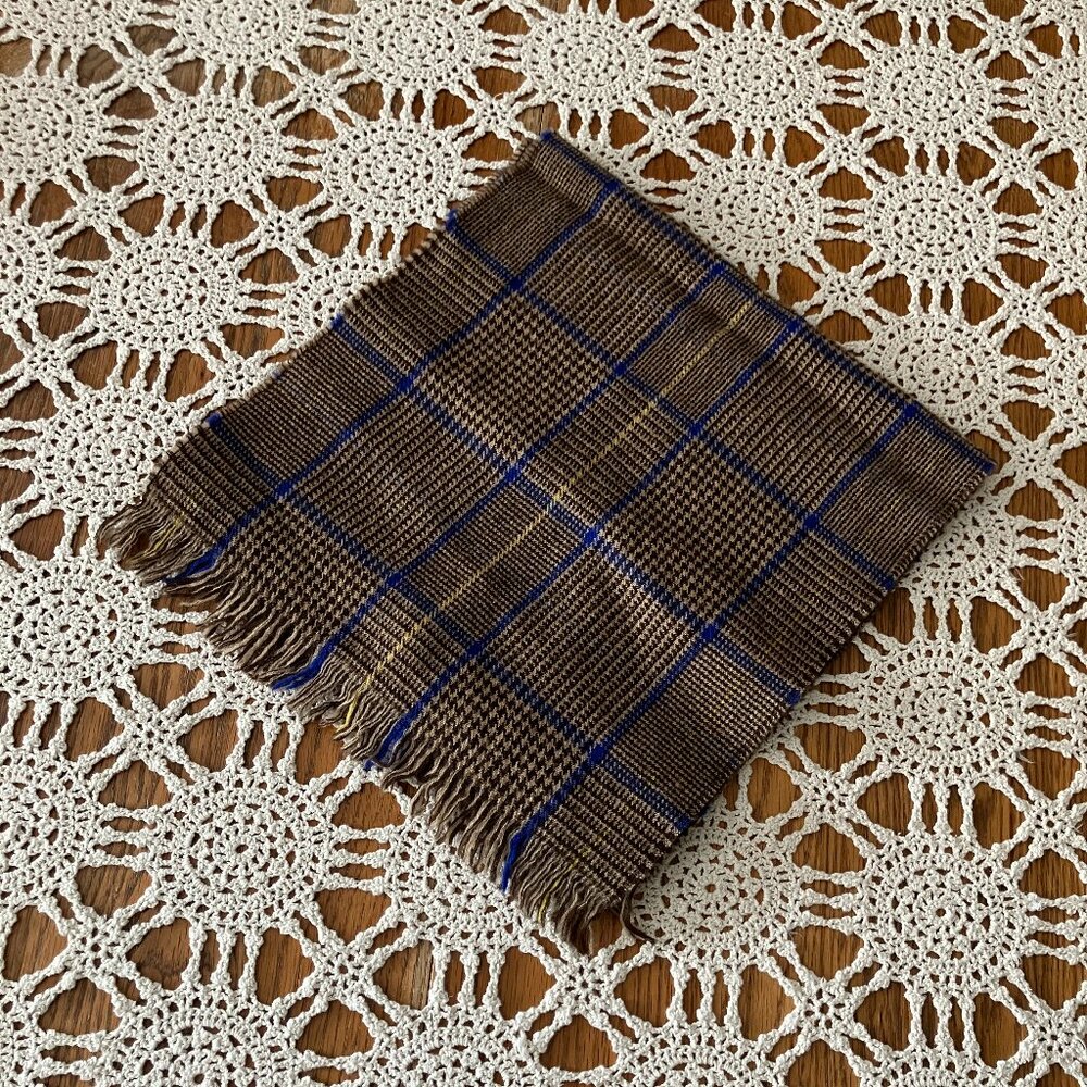 Vintage 100% Imported Australian Wool Plaid Scarf made in U.S.A.